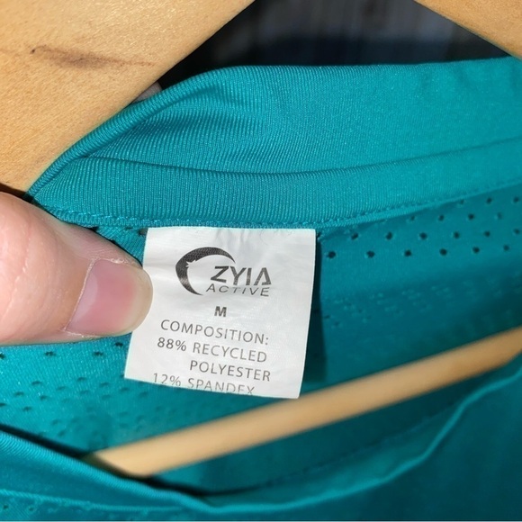 ZYIA Active Chill Long Sleeve Perforated Mesh Breathable Teal Green - Picture 5 of 5